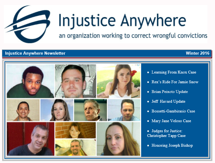 Injustice Anywhere Newsletter Asks Readers To Join Us In Our Fight For The Innocent